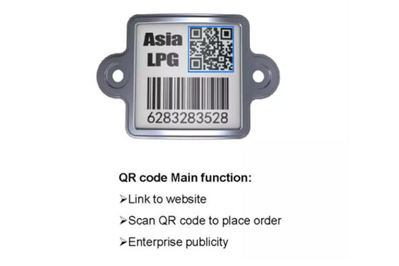 Relação do QR Code da etiqueta de código de barras do cilindro do Lpg ao Web site Indentity original 20 anos fora