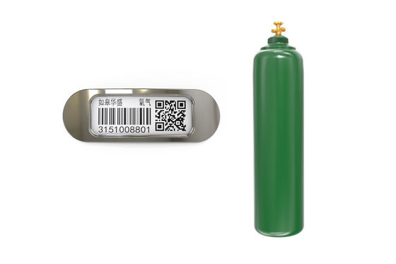Etiqueta cerâmica do retângulo do metal permanente do código de barras para os cilindros de gás industriais