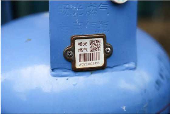 O tipo quadrado código de barras UV do cilindro do LPG da proteção lubrifica resistente