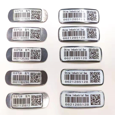 O código de barras industrial do metal do cilindro de gás etiqueta anti impermeável UV