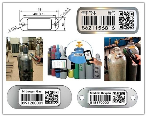 Proteção UV química da resistência de corrosão do código de barras do cilindro de gás do oxigênio