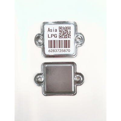 Tecnologia de seguimento cerâmica da etiqueta de código de barras 54*37*1.2mm do cilindro do LPG do metal Barcoding