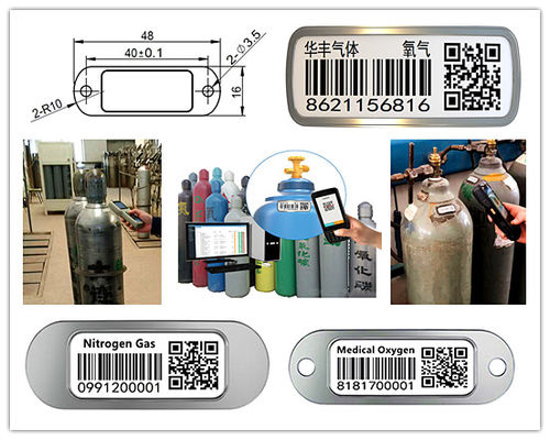 A instalação fácil da resistência química da etiqueta do código de barras do gás do nitrogênio