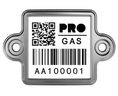 Queimadura da etiqueta do código de barras do metal do cilindro do LPG de uma resistência de 800 graus anti